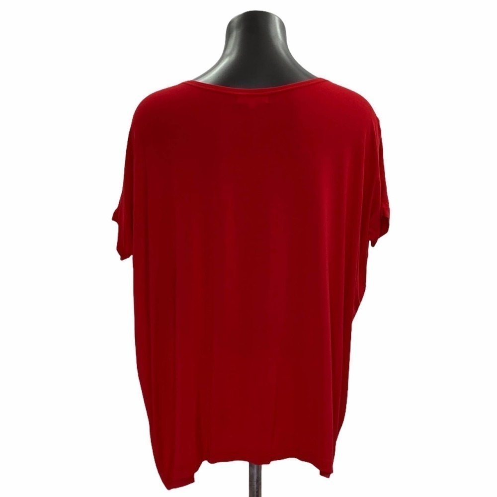 PIKO Red Short Sleeve Bamboo Crew Neck T-Shirt - Picture 2 of 10